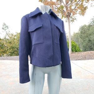 Dark Navy Vince Camuto Designer Short Textured Coat